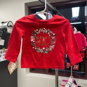 Peace and love cat and jack outfit with gold stripe leggings